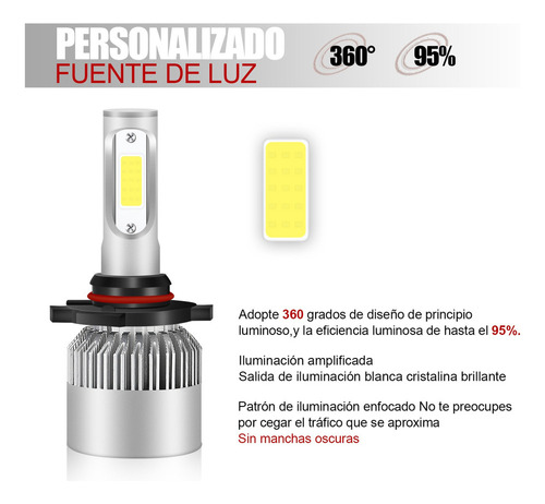 9003 H4 Kit De Faros Led 6500k 100w 8000lm Para Toyota Foto 6