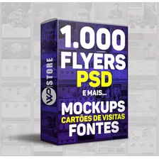 Pack 1000 Flyers Diversos-cartões De Visita- Mockups- Fontes