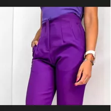 Pantalon Tiro Alto Mujer Pinzado Elastizado Varios Colores