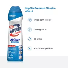 Limpador Sapólio Radium Saponáceo Clássico Cremoso Em Squeeze 450ml