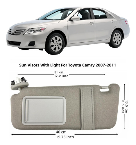 Parasol Izquierdo Con Luz Para Toyota Camry 2007-2011 Foto 2