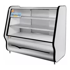 Balcão Expositor Refrigerado Preto Top Tampo Inox 2 Placas