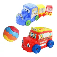 Brinquedos Educativos Infantil Bola+trenzinho+happy Bus