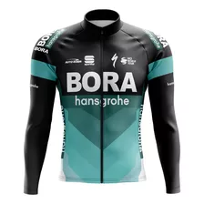 Camiseta Ciclismo Masculina Bora Zíper Abertura Total Uv 50