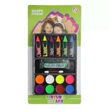Pinta Carita Colores Crayones Fluor Glitter Maquillaje Niños
