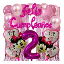 Sets Globos Minnie Mouse #2 Colores Rosas Fiestas Cumpleaños