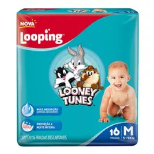 Fralda Looping Looney Tunes M 16 Unids