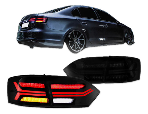 Foto de Stops Volkswagen Jetta New Jetta 2011 2014 Led Dark Smoke