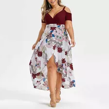 Vestido De Manga Corta Con Estampado Bohemio De Regalo Talla