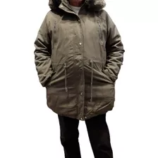 Camperon De Gabardina Parka Con Abrigo Mujer Talles Grandes