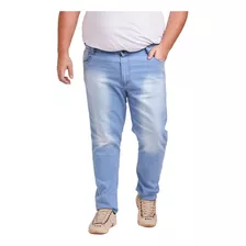 Calça Jeans Sarja Plus Size Masculina Com Lycra 50 52 54 56