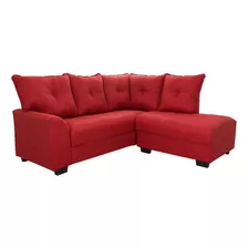 Sofa Esquinero Juego De Living Sillon Rojo Dallas