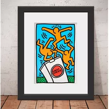 Quadro Keith Haring Pop Art 56x46cm Vidro + Paspatur U1461