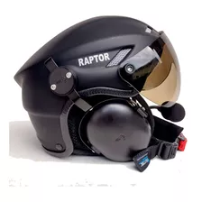 Capacete Flytec C/ Abafador E Fonia - Paramotor Trike Preto