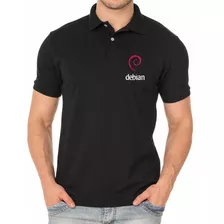 Camisa Polo Personalizada Debian Linux Bordado Peito