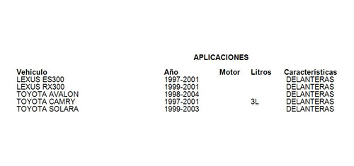 Balatas Delanteras Grc Es300 2001 Lexus Foto 3