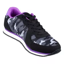 Tenis Mujer Aeroflex Mb9129 Negro Morado