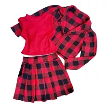 Conjunto Infantil Inverno Casaquinho Blogueirinha Xadrez