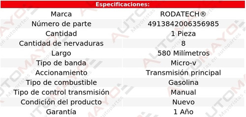 Una Banda Accesorios Micro-v Rodatech X5 L6 3.0l 2011-2018 Foto 2