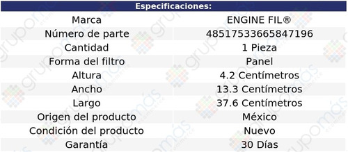 Filtro De Aire Engine Fil Fiat 500 L4 1.4l 2012 A 2015 Foto 2
