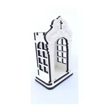 Capela Oratório 42cm Madeira Mdf Branco Casa Imagem Santos