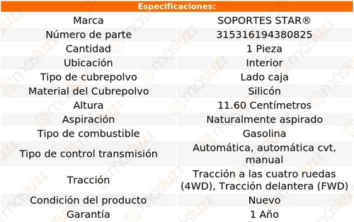 1) Cubre Polvo Junta Silicn Int Compass 2.0l 4 Cil 08/16 Foto 2