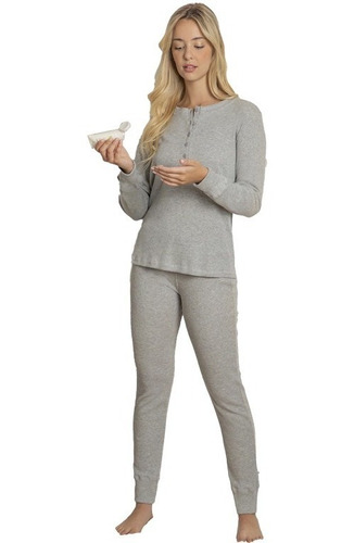 Oferta Pijama Algodon Invierno Mujer Lencatex Comodo Liq.