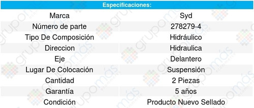 2 Amortiguadores Hidraulicos Delantero Tempo 85-94 Foto 3