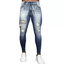 Calça Jeans Destroyed Super Skinny Devorê Escovado Premium