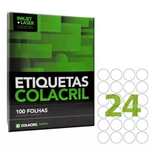 Etiqueta Adesiva Redonda Cc193 42,33mm 100 Folhas Colacril