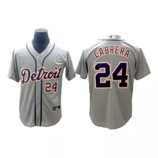 Camiseta Casaca Mlb Detroit Tigers Gris 24 Cabrera-talle Xxl