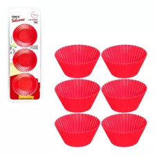 6 Forminhas De Silicone Cupcake Bolinho Muffins Empadas