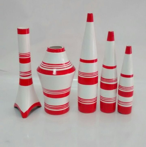 Conjunto Em Cerâmica Jogo De Vasos Palito + Bojudo + Torre