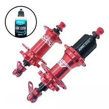 Par Cubos Arc Vermelho 36 Furos Rolamento Padrão Shimano Hg