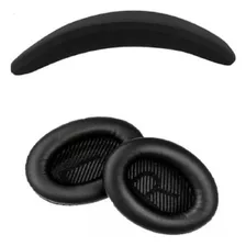 Kit Almofada + Headband Para Headset Bose Qc25, Qc35