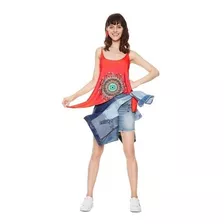 Blusa Desigual Geneviere Azul Y Roja Mujer Rebaja 18swtkh2