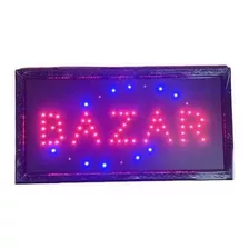 Letreros Led Luminosos Comerciales Texto Bazar 48x25cm