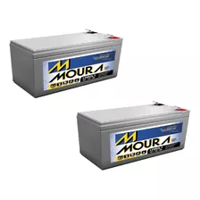 Kit 2 Bateria Moura Vrl Selada 12v 7a Alarme No-brea 12mva-7