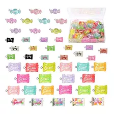 47 Pcs 4 Estilos De Colgantes De Caramelos Dulces Color...