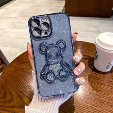 Funda Para iPhone Quicksand Glitter Violent Bear Z