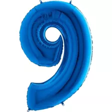 Bexiga Balão Metalizado 30 Polegadas 75cm Azul Número 9