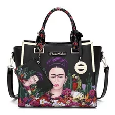 Bolsa Satchel C/ Monedero Frida Kahlo Cactus Original 912bk