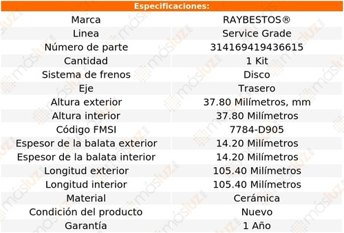 Balatas Ceramicas Tra Nissan 350z 03/09 Raybestos Sg Foto 2