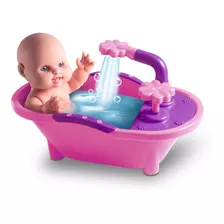 Boneca Banho Com Banheira Que Sai Água Milkinhas Petit 20 Cm