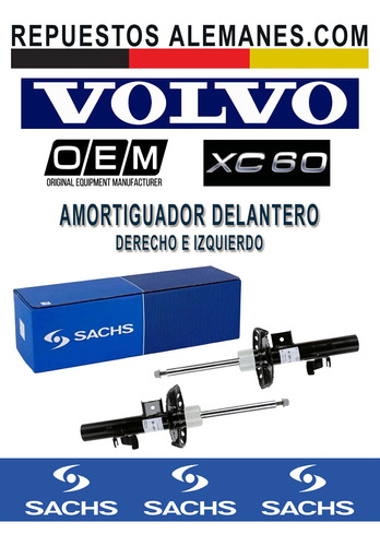 Amortiguador Delantero Volvo Xc60 2008-2018 Gas Sachs (par) Foto 3