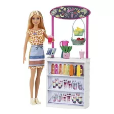 Boneca Barbie Com Loja De Sucos