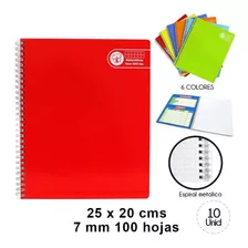 Pack 10 Cuadernos Universitario 7mm Colores Lisos Arte Top