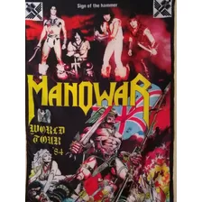 Bandera Póster Manowar Sign Of The Hammer Tour84 Heavy Metal