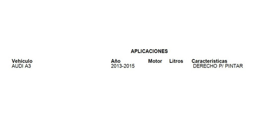 Espejo Retrovisor Derecho Audi A3 2013 P/ Pintar Tyc Foto 2