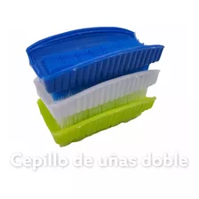  Cepillo Para Uñas Doble Cerdas Pvc No Lastima